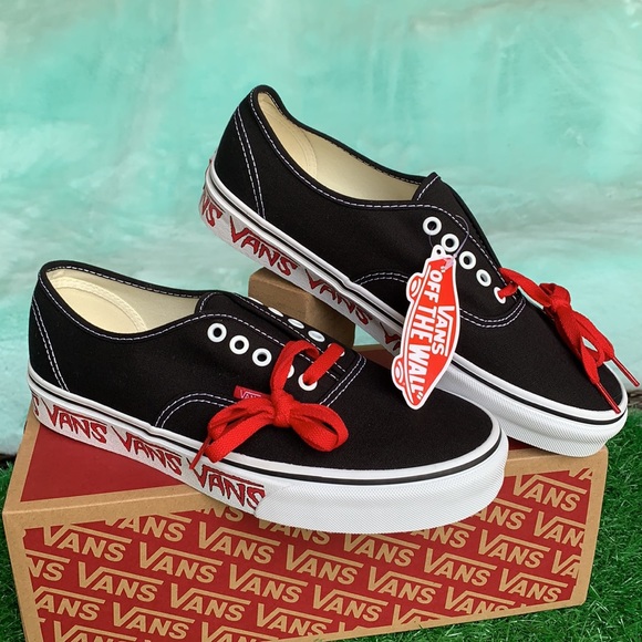 VANS AUTHENTIC SKETCH SIDEWALL Black/Red men’s - Picture 4 of 13